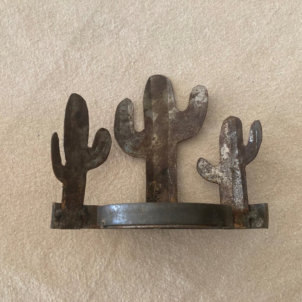 Metal Cactus Candle Holder